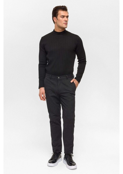 Yan Cep Armürlü Siyah Erkek Kumaş Pantolon PN2016600180