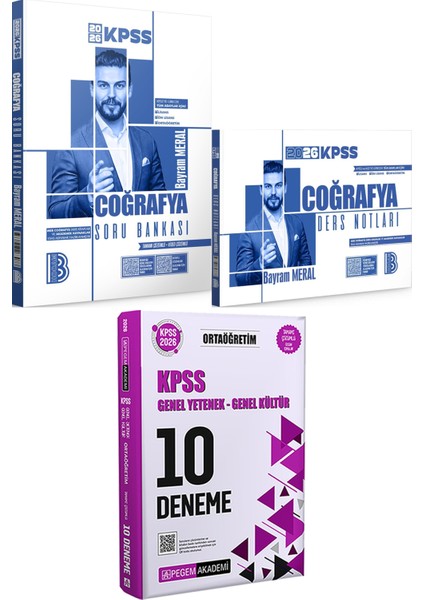 2026 Kpss Coğrafya Tamamı Çözümlü Soru Bankası ve Ders Notları - 2026 Kpss Ortaöğretim Çözümlü 10 Deneme