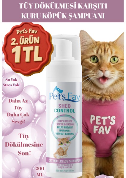 Kedi Tüy Dökülmesi Karşıtı Doğal ve Organik Kuru Köpük Şampuanı