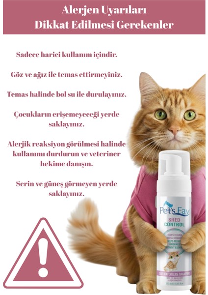 Kedi Tüy Dökülmesi Karşıtı Doğal ve Organik Kuru Köpük Şampuanı fırsatları