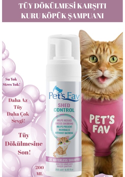 Kedi Tüy Dökülmesi Karşıtı Doğal ve Organik Kuru Köpük Şampuanı