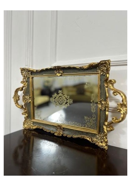 Dekoratif El Boyaması Şık Tasarım Tepsi , Çay Tepsisi Kahve Tepsi Çikolata Tepsisi Söz Nişan Tepsi