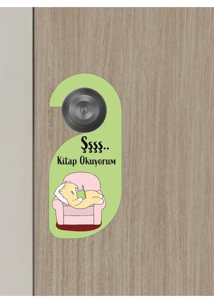 Şşş Kitap Okuyorum Kapı Askısı Kapı Uyarı Levhası fiyatları