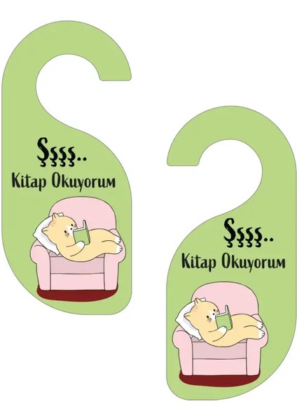 Şşş Kitap Okuyorum Kapı Askısı Kapı Uyarı Levhası modelleri