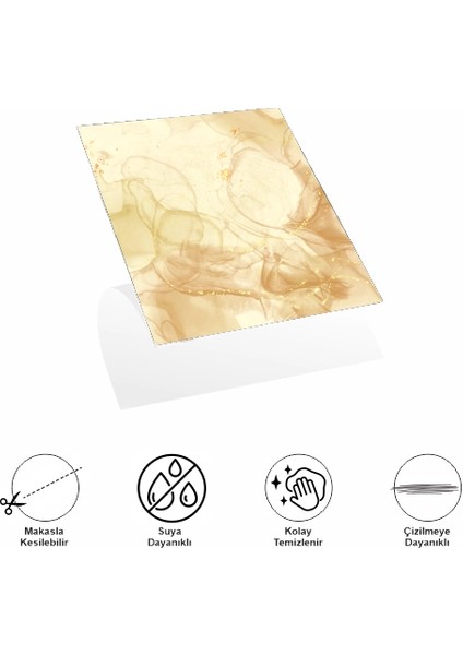 Decohandy 30X30 cm Pvc Duvar Karosu 4'lü Paket - Sarı Mermer modelleri