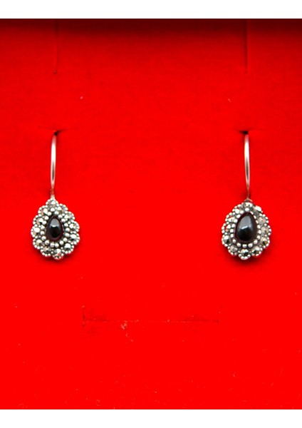 925 Ayar Gümüş Oltu Taşı Kadın Küpe SKÜ00026 fiyatları