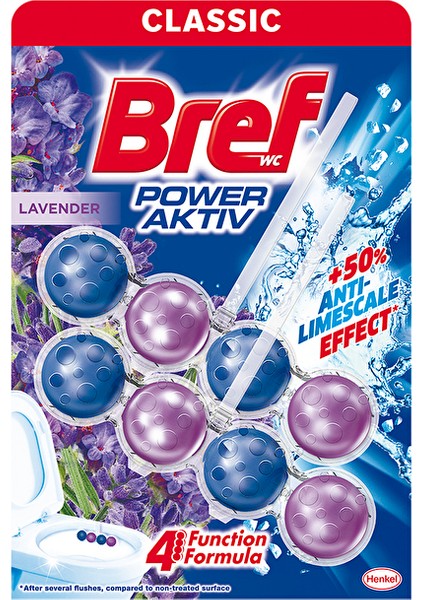 2 Adet Bref Power Aktiv Wc Temizleyici Blok 2'li Lavanta