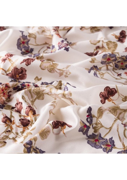 Ipekevi Desenli Ipek Şal - Çiçek Tacı Desenli - Krem Kahve fiyatları