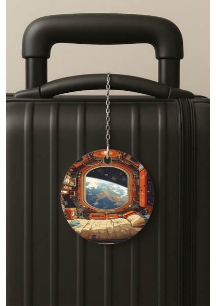 Dünya Manzarası Desenli Uv Baskılı Pleksi Bavul Etiketi Seyahat Tatil Valiz Etiketi