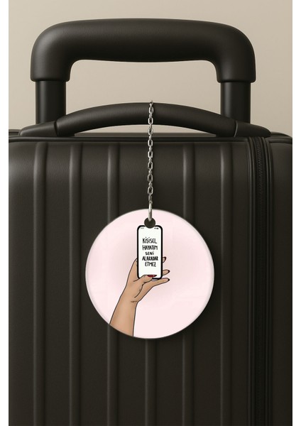 Alakadar Desenli Uv Baskılı Pleksi Bavul Etiketi Seyahat Tatil Valiz Etiketi