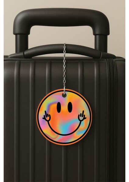 Fck Desenli Uv Baskılı Pleksi Bavul Etiketi Seyahat Tatil Valiz Etiketi