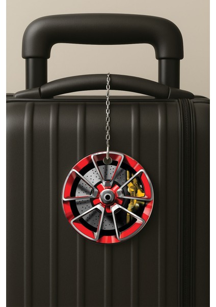 Jant Desenli Uv Baskılı Pleksi Bavul Etiketi Seyahat Tatil Valiz Etiketi