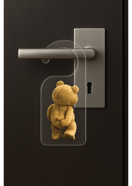 Baskılı Otel Oda Ev Daire Yatak Çocuk Odası Için Desenli Kapı Kolu Askısı Teddy Back