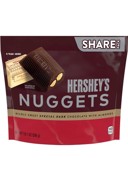 Nuggets Special Dark Chocolate Almonds Candy Bitter Çikolata 286 gr