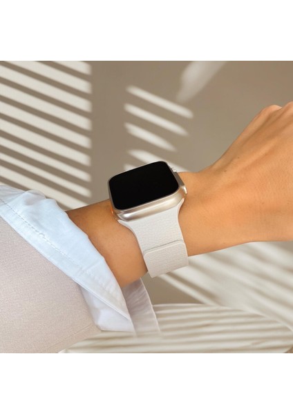 Apple Watch Series 11/10/9/8/7/se/se2/se3/ultra/ultra2/ultra3 Uyumlu 42/44/45/46/49MM Deri Görünümlü Yumuşak Dokulu Manyetik Mıknatıslı Kordon indirimleri
