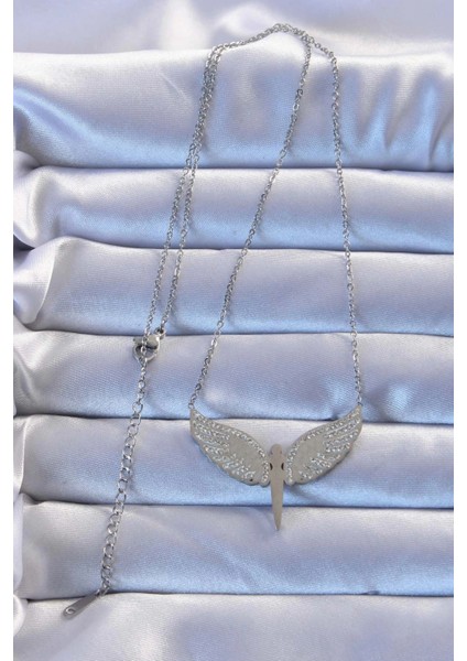 Bfs 316L Çelik Gümüş Renk Zirkon Taşlı Mikail Kolye fiyatları