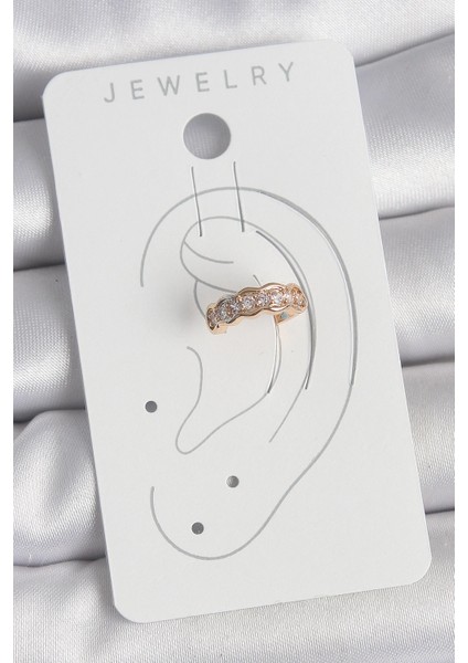 Bfs Pirinç Gold Renk Zirkon Taşlı Kadın Kıkırdak Küpe fiyatları