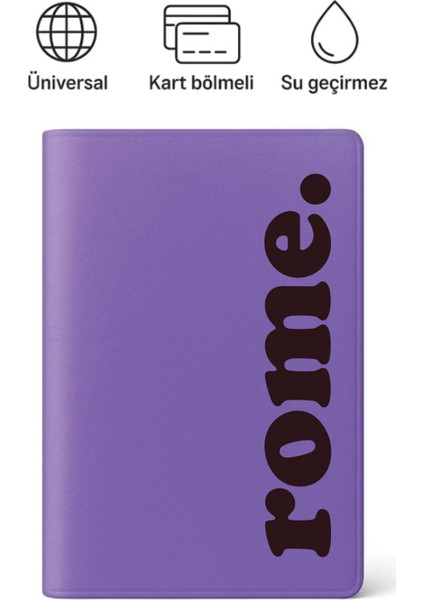 Pasaport Kılıfı Pasaportluk Desenli Pasaport Kabı Su Geçirmez Roma