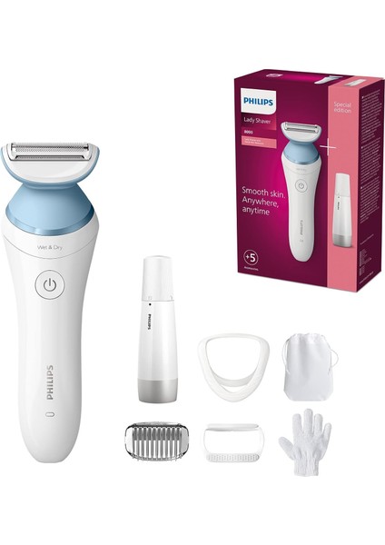 Lady Shaver Series 8000 – Kablosuz Kadın Tıraş Makinesi,tüm Vücut Tüy Alma, Islak Kuru, Kablosuz