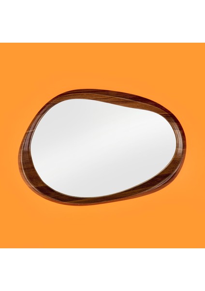 Amorf Ayna - Kahverengi - 38X55 cm