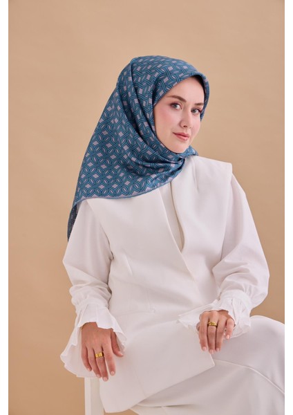 Twill Ipek Eşarp - 11479-19 Pudra Vizon fırsatları