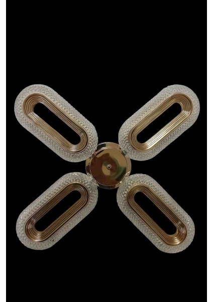 Serra 4lu Gold Plafonyer 3 Renk LED Isıklı Salon Oturma Odasi Avize modelleri
