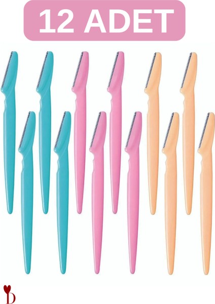 Kaş Usturası Yüz Jileti Kadın-Erkek Epilasyon Tüy Ustura 12 Adet Kaş Bıyık Yanak Alıcı Ustura