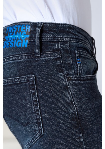 Panama x 815-07 Black Blue Likralı Dar Kesim Dar Paça Erkek Kot Pantolon K.laci indirimleri