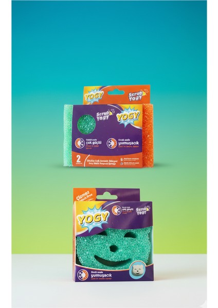 ( 2 + 1 ) Çift Yüzeyli Oluklu + Çift Yüzeyli Scrub Temizlik ve Bulaşık Süngeri.2+1 Adet
