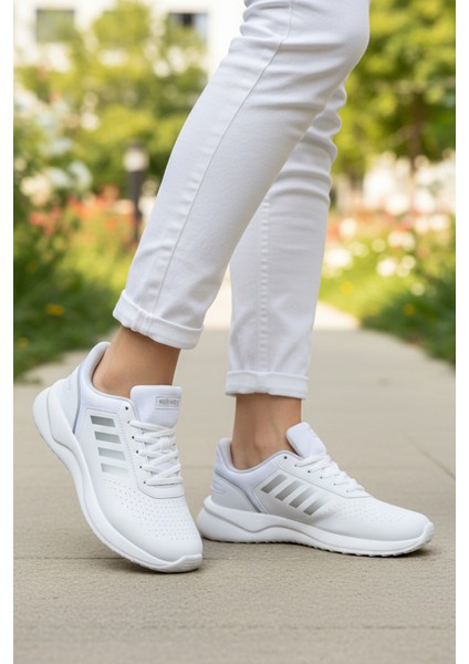 Beyaz Bağcıklı Hafif Esnek Unisex Spor Ayakkabı Nereus G modelleri