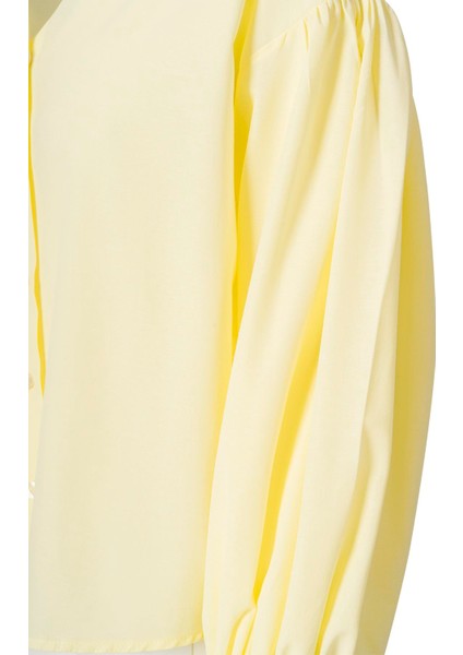 Kolu Volanlı Gömlek Sarı modelleri