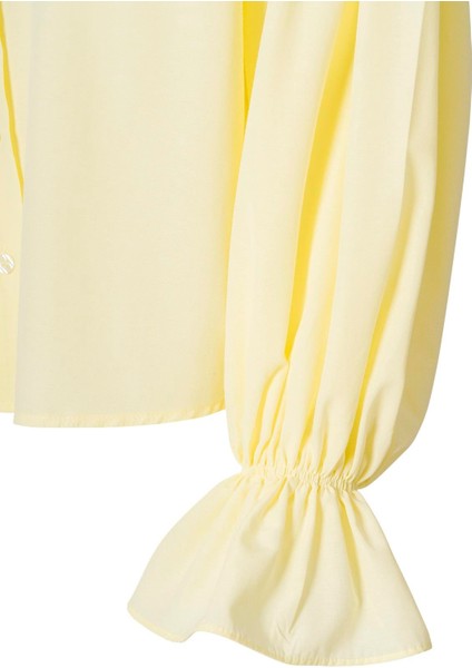 Kolu Volanlı Gömlek Sarı fırsatları