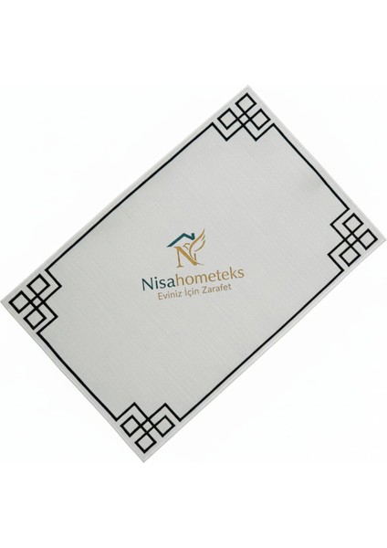 6 Adet Dikdörtgen Nakışlı Keten Amerikan Servis - Keten Supla indirimleri