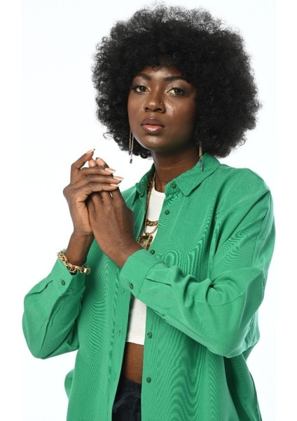 Kadın Oversıze Kesim Düz Renk Gömlek modelleri