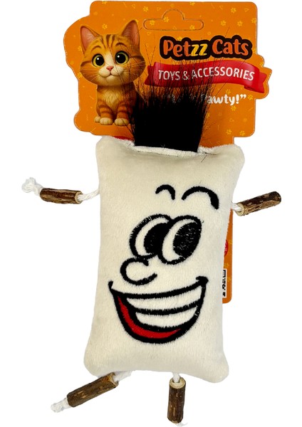 Petzzcats Mr.mata Matatabi ve Çıngırak Sesli Peluş Kedi Oyuncağı Beyaz 15X12 cm
