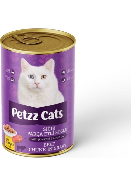 Petzzcats Sığır Etli Yetişkin Kedi Konservesi 400 gr 1 Adet