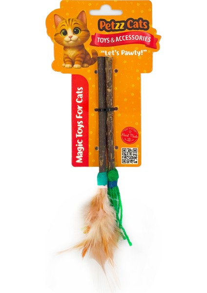 Petzzcats Çubuk&süpürge Matatabi ve Çıngırak Sesli Peluş Kedi Oyuncağı Renkli 17X0,7-0,9 cm
