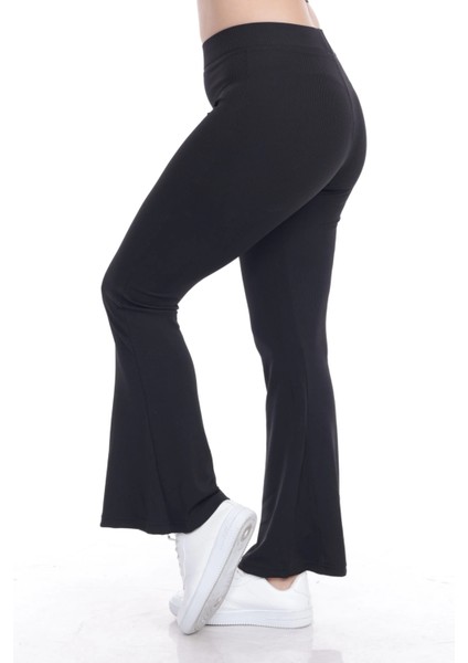 Kadın Siyah Toparlayıcı Ispanyol Paça Büyük Beden Tayt fiyatları