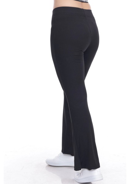 Kadın Siyah Toparlayıcı Ispanyol Paça Büyük Beden Tayt indirimleri