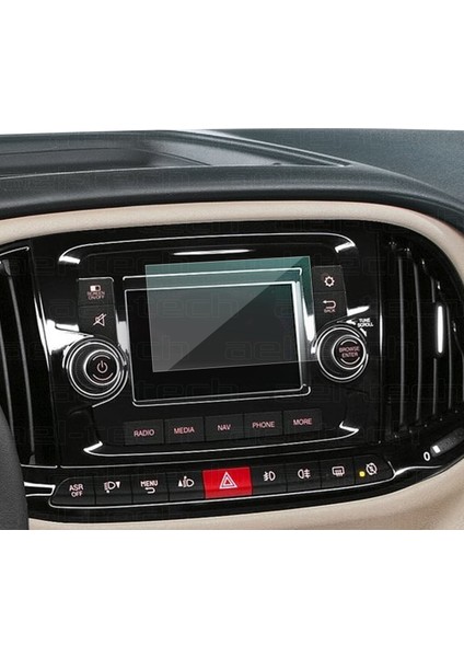 Fiat Doblo Uyumlu 5 Inç Navigasyon Temperli Cam Ekran Koruyucu