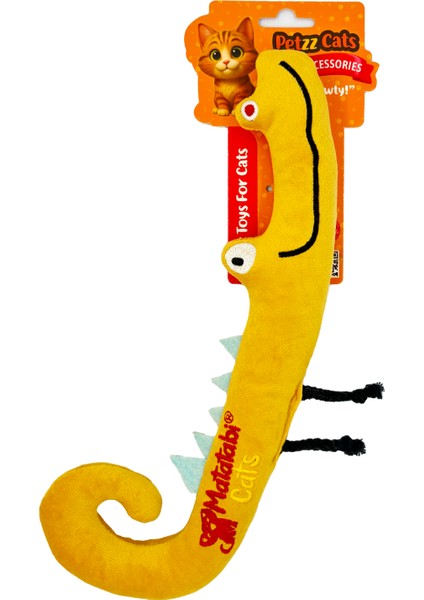Petzzcats Crody Matatabi ve Çıngırak Sesli Peluş Kedi Oyuncağı Sarı 30X8 cm