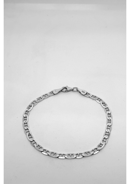 Barlı Gümüş Erkek Zincir Bileklik