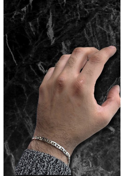 Barlı Gümüş Erkek Zincir Bileklik fiyatları