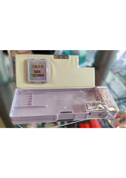 3 Bölmeli Kapaklı Hesap Makineli Kalemtraşlı Kalem Kutusu modelleri