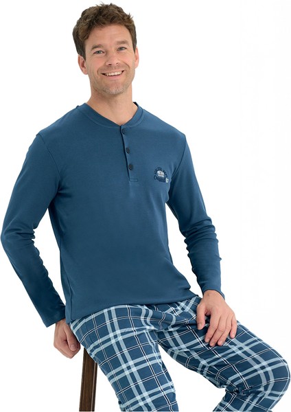 Over Sleep 2234 Erkek Kışlık Interlok Pijama Takım