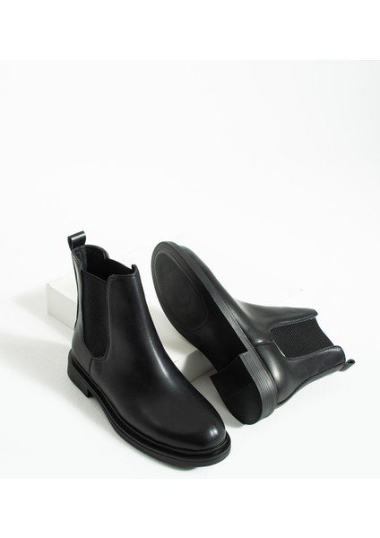 Kadın Siyah Düz Topuklu Chelsea Bot