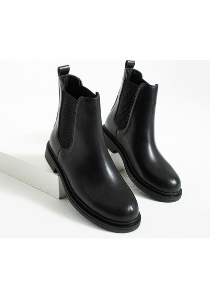 Kadın Siyah Düz Topuklu Chelsea Bot