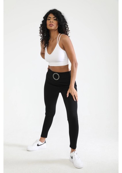 Kadın Siyah Beli Kemerli Toparlayıcı Büyük Beden Tayt fiyatları