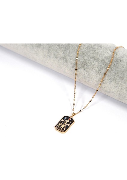 Çelik Kolye, Tarot Altın Kaplama Kadın Kolye K-132