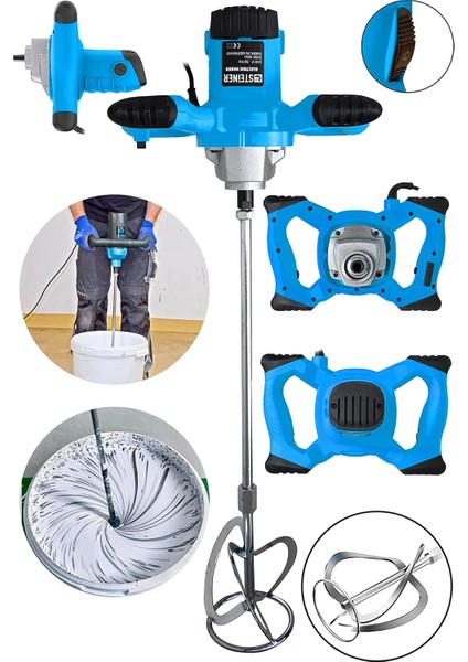 Alman Gt-Blue 3000 Bakır Sargı 6 Kademe Devir Ayarlı Elektrikli Alçı Boya ve Harç Karıştırıc fiyatları